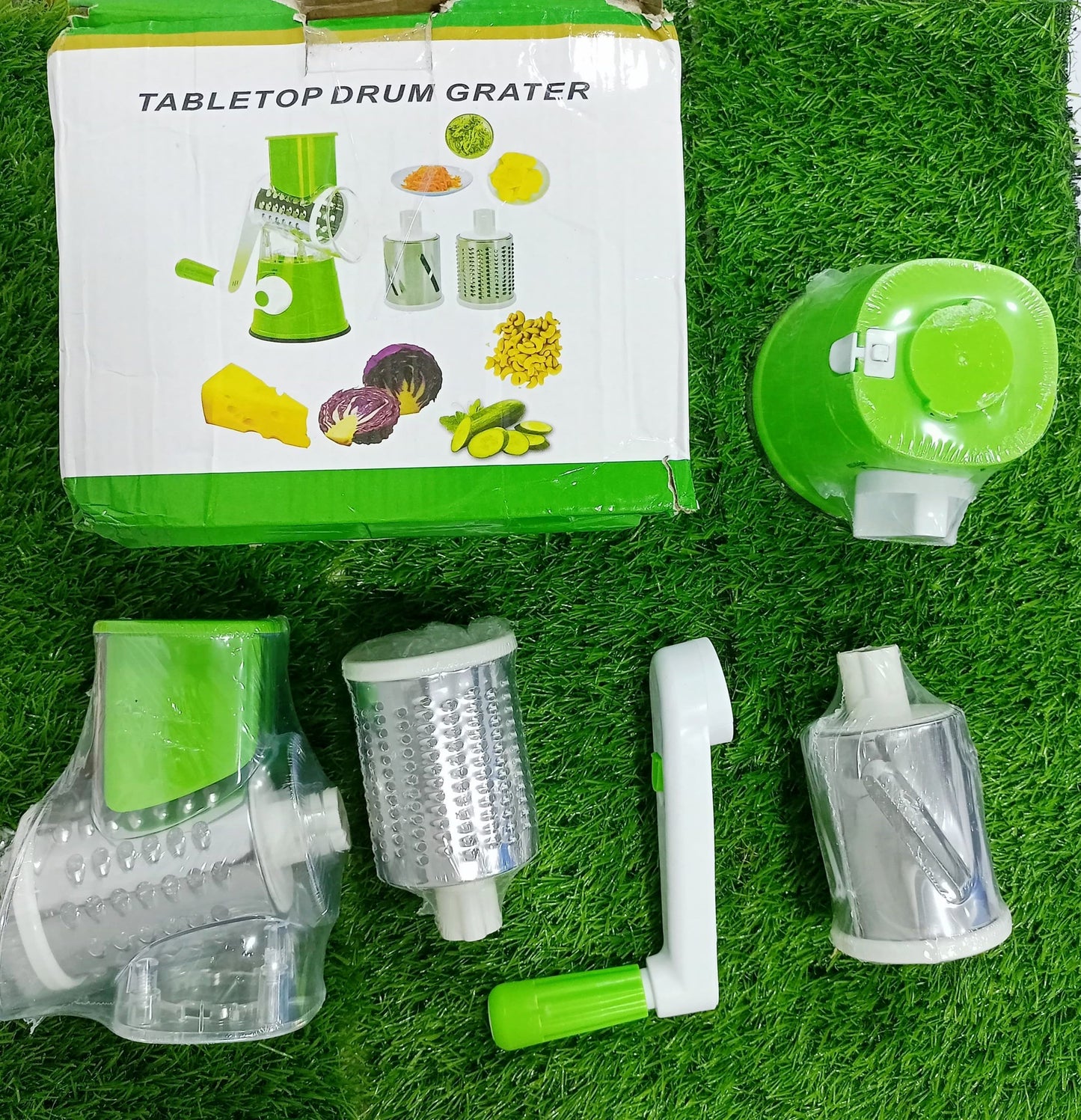 2 In 1 Multifunctional Manual Vegetable Table Top Drum Cutter Slicer(random Color )