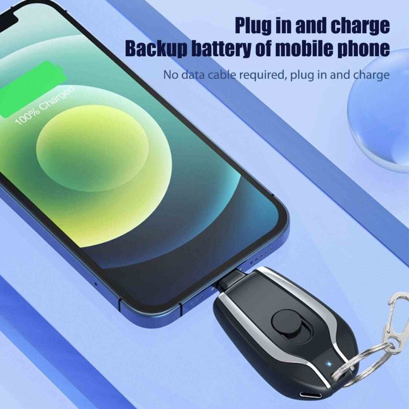 Mini Keychain Power Bank | Ultra-Compact 1500mAh Emergency Charger for Phones