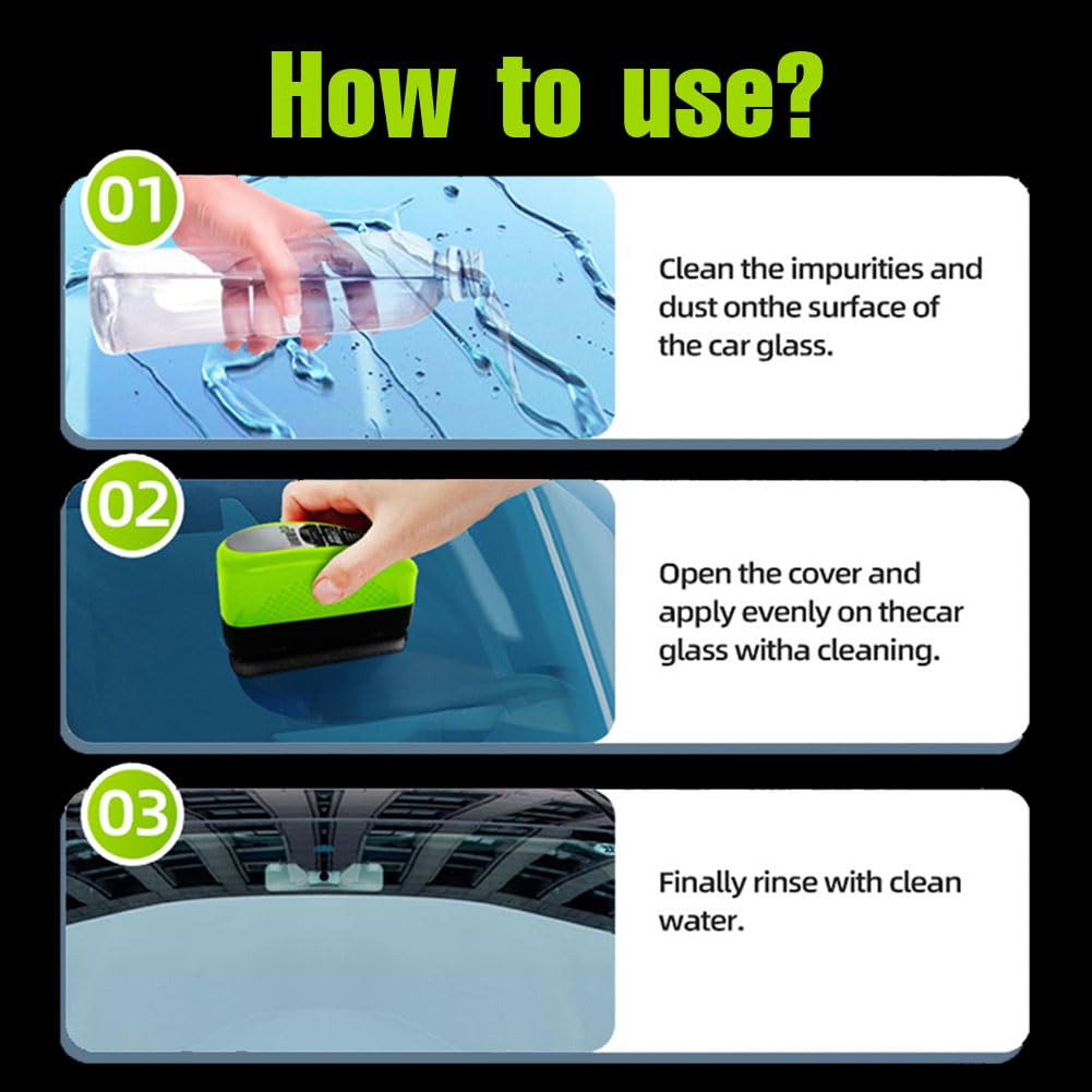 Universal Glass Cleaner,clear Vision Car Glass Oil Film Cleaner Brush For Windshield