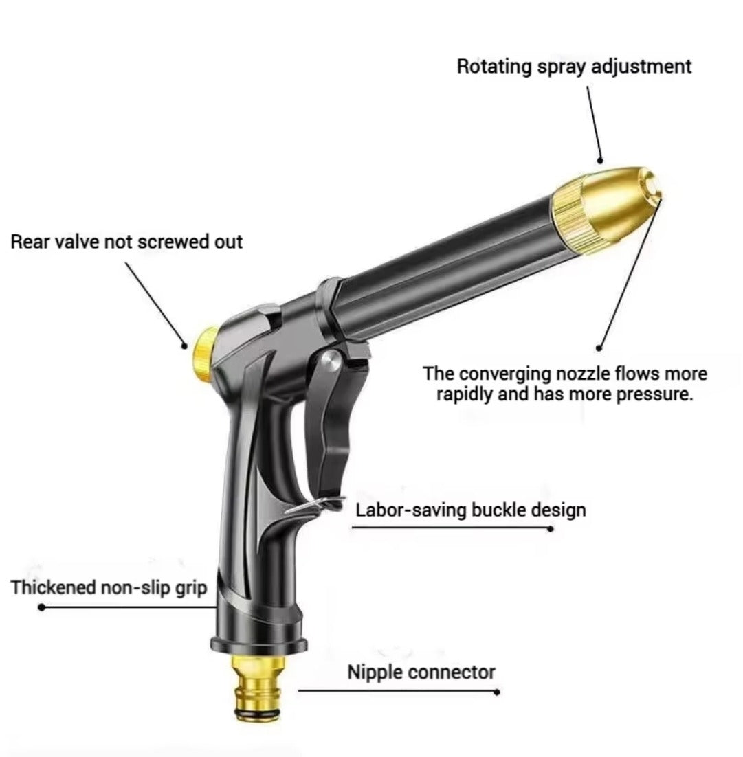High-pressure Hose Nozzle Gun Set – Adjustable Spray Watering Tool With Ergonomic Handle