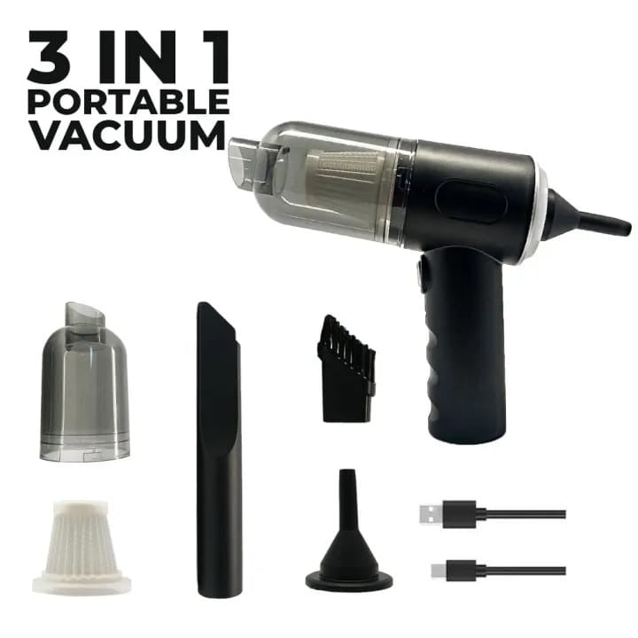 3 In 1 Portable Vacuum Cleaner- Durable Wireless Vacuum -duster Blower Air Pump