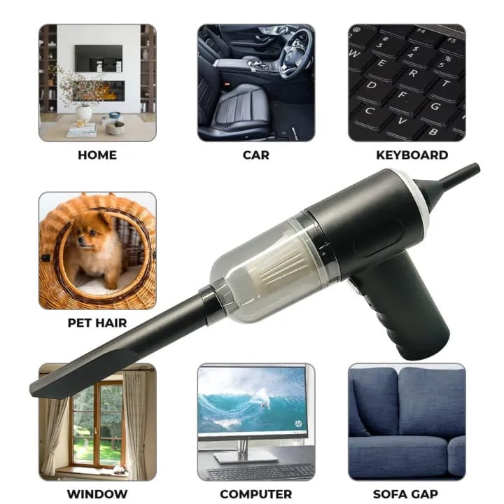 3 In 1 Portable Vacuum Cleaner- Durable Wireless Vacuum -duster Blower Air Pump