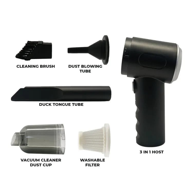 3 In 1 Portable Vacuum Cleaner- Durable Wireless Vacuum -duster Blower Air Pump