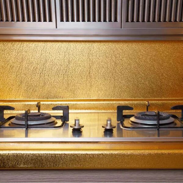 Golden Foil Kitchen Wallpaper Sticker (60*200 cm) | Peel & Stick Aluminum Foil Wallpaper